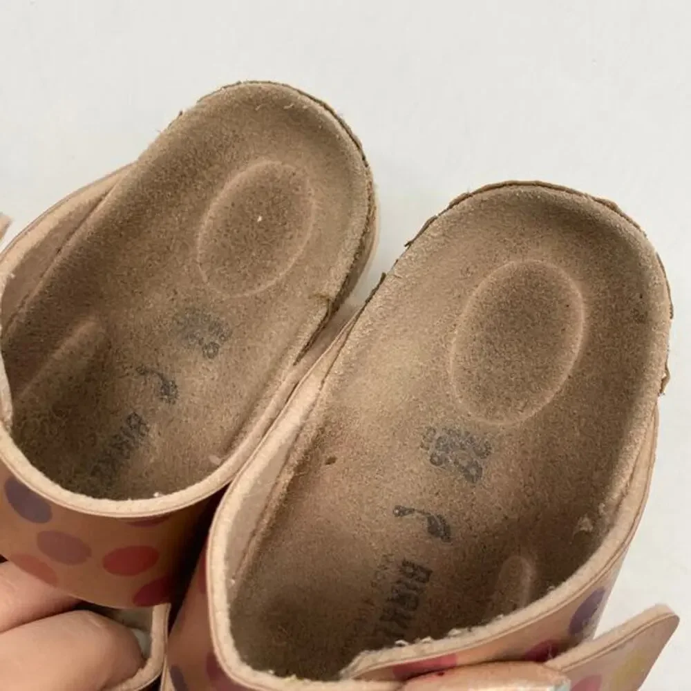 Birkenstock pink‎ polka dot kids sandals